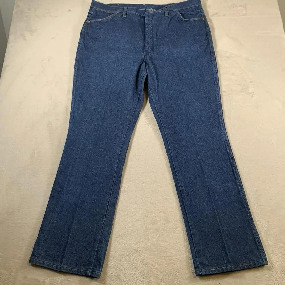 Wrangler Jeans Mens Size 42x32 Blue Bootcut Cowboy Western Denim 945NAY Vintage